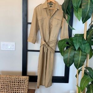 Lauren by Ralph Lauren Tailored Linen Safari Dress and Belt size XL